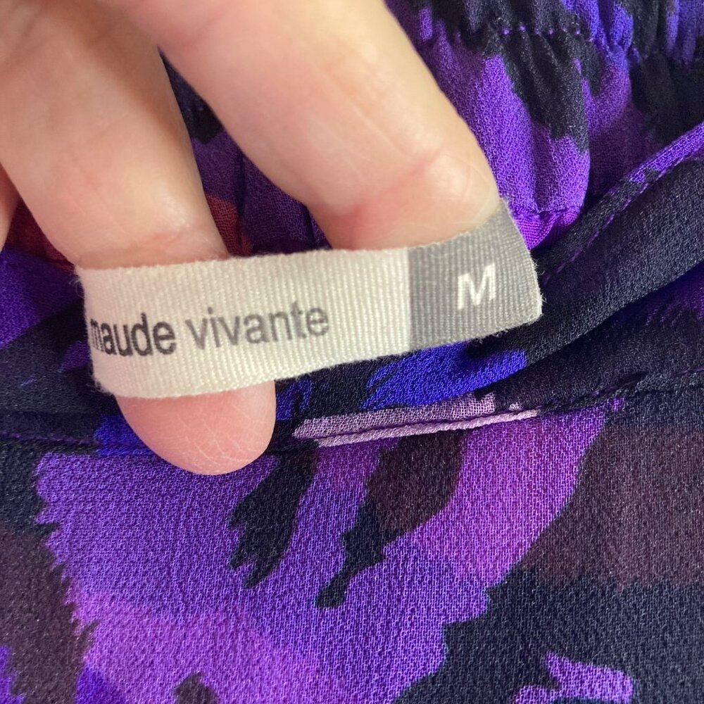 Womens Anthropologie Maude Vivante Animal Print‎ Layered Skirt Purple M NWOT - Picture 10 of 12